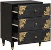 vidaXL Nachttisch Schwarz 50 x 33 x 62 cm Massivholz Mango 4018817 Bild 2