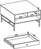 Selsey 'Oktio' Couchtisch mit Schublade und Regalen, schwarz-graphit, ca. 50 x 100 x 65 cm Bild 5