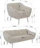 Wohnzimmerset, Möbelset PIRS 3-3-1, Armlehnen, Wellenfederung, weiße Füße, Dreisitzer Sofas mit Sessel, Polstermöbel Set - Beige Cord Bild 5