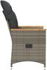 vidaXL Gartensessel mit Kissen 2 Stk. Verstellbar Grau Poly Rattan 365651 Bild 5