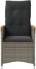 vidaXL Gartensessel mit Kissen 2 Stk. Verstellbar Grau Poly Rattan 365651 Bild 4