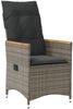 vidaXL Gartensessel mit Kissen 2 Stk. Verstellbar Grau Poly Rattan 365651 Bild 3