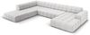 Micadoni Panorama Ecksofa Jennifer 7-Sitzer Links Samt Silber Bild 2