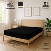 EXKLUSIV HEIMTEXTIL Marke Jersey Spannbettlaken 180 x 200 cm Schwarz 100% Baumwolle Öko - Tex Zertifiziert Bed-Sheet Bettlaken Spannbetttuch Topper Leinentuch Bild 2