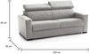 Dmora 3-Sitzer Schlafsofa Algo, Wohnzimmersofa mit drehbarer Öffnung, verstellbare Kopfstützen und schmale Armlehnen, 100 % Made in Italy, 200 x 95 x 85 cm, Grau Bild 3