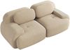 Ecksofa modular in Beige, Cordstoff, rahmenlos, mit geschwungenen Armlehnen und rutschfester Unterseite,208x103x75 cm Bild 5