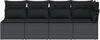 vidaXL Gartensofa mit Kissen 4-Sitzer Schwarz Poly Rattan 365964 Bild 4