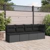 vidaXL Gartensofa mit Kissen 4-Sitzer Schwarz Poly Rattan 365964 Bild 3