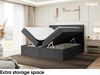 MEBLINI Boxspringbett ZLATAN 180x200 cm mit Bettkasten - H3/Dunkelgrau Webstoff Polsterbett - Doppelbett mit Topper & Taschenfederkern-Matratze Bild 5