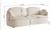 Selsey 'Raviolo' Sofa mit Schlaffunktion, Stauraum und Bouclé-Bezug, hellbeige, ca. 95 x 230 x 103 cm Bild 5