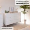 KHG Kommode 6 Schubladen Scandi, Sideboard aus Holzwerkstoff weiß foliert für Wohnzimmer und Esszimmer, 120 x 86 x 40 cm (B/H/T) Bild 4