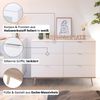 KHG Kommode 6 Schubladen Scandi, Sideboard aus Holzwerkstoff weiß foliert für Wohnzimmer und Esszimmer, 120 x 86 x 40 cm (B/H/T) Bild 5