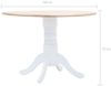 vidaXL Esstisch Weiß und Braun 106 cm Massivholz Gummibaum 247354 Bild 5