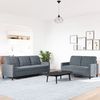 vidaXL 2-tlg. Sofagarnitur mit Kissen Dunkelgrau Samt 3278392 Bild 3