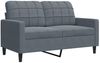 vidaXL 2-tlg. Sofagarnitur mit Kissen Dunkelgrau Samt 3278392 Bild 4