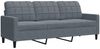 vidaXL 2-tlg. Sofagarnitur mit Kissen Dunkelgrau Samt 3278392 Bild 5