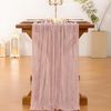 Montegoni Tischläufer 90x180 cm Seihtuch Tischläufer lang Boho (Rustikaler Gazeantischer Stoff Tischdecke 1-tlg, Tischläufer Boho für Hochzeit und Geburtstag Dekoration), Tafeltuch 90x180 cm Bild 3