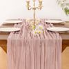 Montegoni Tischläufer 90x180 cm Seihtuch Tischläufer lang Boho (Rustikaler Gazeantischer Stoff Tischdecke 1-tlg, Tischläufer Boho für Hochzeit und Geburtstag Dekoration), Tafeltuch 90x180 cm Bild 2