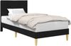 vidaXL Bettrahmen mit Kopfteil Schwarz 90 x 200 cm Stoff 42027560 Bild 2