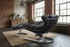 KAWOLA Relaxsessel LORNA Sessel Leder schwarz inklusive Hocker 80 x 110 x 87 cm Bild 4