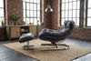 KAWOLA Relaxsessel LORNA Sessel Leder schwarz inklusive Hocker 80 x 110 x 87 cm Bild 2