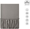 leevitex® Spannbettlaken, Premium 170g/m², Gummizug: rundum, schwer und dick, 100% Jersey-Baumwolle, Graphit / Grau, 90 x 200 - 100 x 220 cm Bild 2