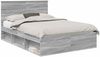 vidaXL Bettrahmen Graues Sonoma 140 x 190 cm Massives Kiefernholz 3409350 Bild 2