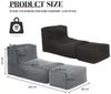 STILVORA Sitzsack Modulare Bodenliege Verwandelbares Schlafsofa Cordstoff Dunkelgrau Bild 2