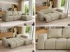 Ecksofa mit Schlaffunktion und Bettkasten, L-form Couch, lose Kissen, Polstersofa - MONIVA - Beige Velours - rechte Seite Bild 2
