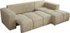Ecksofa mit Schlaffunktion und Bettkasten, L-form Couch, lose Kissen, Polstersofa - MONIVA - Beige Velours - rechte Seite Bild 5