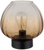 LED Tischleuchte, Schalter, schwarz, Glas amber, H 23,5 cm Bild 4