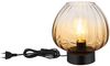 LED Tischleuchte, Schalter, schwarz, Glas amber, H 23,5 cm Bild 5