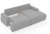 Ecksofa Lounge Schlaffunktion Bettkasten moderne L-Couch Ecke Rechts Hellgrau Bild 3