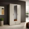 Kleiderschrank Charly / Charlotta, Holzwerkstoff, Beige, Grau, 120 x 196 x 54 cm Bild 2