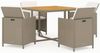 vidaXL 5-tlg. Garten-Essgruppe mit Kissen Poly Rattan Beige 3095527 Bild 2