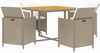 vidaXL 5-tlg. Garten-Essgruppe mit Kissen Poly Rattan Beige 3095527 Bild 3