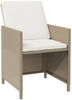 vidaXL 5-tlg. Garten-Essgruppe mit Kissen Poly Rattan Beige 3095527 Bild 4