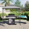 Sekey Grill Pavillon Wasserdicht 2.45 x 1.50m Gartenpavillon mit Markise, Sonnenschutz Gartenlauben Gartenzelt für Partys Picknick BBQ´s, UV-Schutz 50+, Grau Bild 2