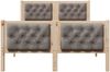 vidaXL Bettrahmen mit Kopfteil Taupe 135 x 190 cm Massives Kiefernholz 878412 Bild 5