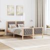 vidaXL Bettrahmen mit Kopfteil Taupe 135 x 190 cm Massives Kiefernholz 878412 Bild 4