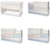 Lorelli Baby- Jugendbett Combo umbaubar 2 Kinder gleichzeitig Schaukelfunktion weiß blau Bild 3