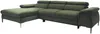 Vente-unique - SEPINA Sofa SamtStoff Grün - B 182 cm x H 75 cm x L 288 cm Bild 2