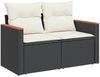 vidaXL 6-tlg. Garten-Sofagarnitur mit Kissen Schwarz Poly Rattan 3225853 Bild 3
