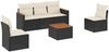 vidaXL 6-tlg. Garten-Sofagarnitur mit Kissen Schwarz Poly Rattan 3225853 Bild 2
