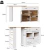 Bartisch aus MDF, ausziehbar & 360° drehbar, mit Stauraum, 138-204x39x104 cm, Weiß Bild 5