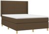 vidaXL Boxspringbett mit Matratze Dunkelbraun 140x190 cm Stoff, Härtegrad: H2 [3132148] Bild 3