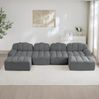 Modulares Ecksofa 4-Sitzer 79cm×366cm×165cm mit 2 Ottomans – U-Form aus 32D Schaumstoff und granulierter Fleece in Grau Bild 4