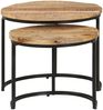 vidaXL Satztische 2 Stk. Rohes Mangoholz 337999 Bild 2