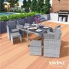 Swing&Harmonie Garten-Essgruppe Poly Rattan Sitzgruppe Esstisch Lounge Gartenmöbel, (Sitzgarnitur, Tisch, Stühle, Hocker Garnitur Set) Bild 2