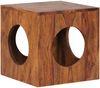 Beistelltisch MUMBAI Sheesham Massivholz 35 x 35 x 35 cm Cube Wohnzimmertisch, Design Aufbewahrungstisch modern, Kleiner Holztisch in Würfel-Form, Quadratischer Dekotisch mit Stauraum Bild 2